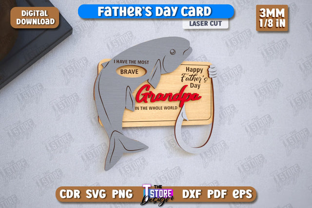 Father’s Day Card | Gift Idea | Greeting Card | Gift for Grandpa | CNC File SVG The T Store Design 