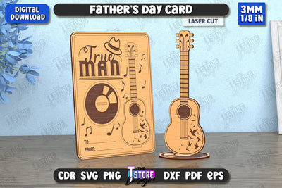 Father’s Day Card | Gift Idea | Greeting Card | Gift for Grandpa | CNC File SVG The T Store Design 