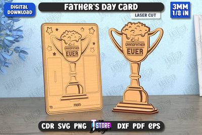 Father’s Day Card | Gift Idea | Greeting Card | Gift for Grandpa | CNC File SVG The T Store Design 