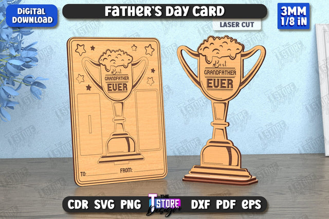 Father’s Day Card | Gift Idea | Greeting Card | Gift for Grandpa | CNC File SVG The T Store Design 