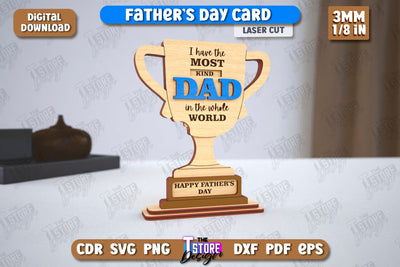 Father’s Day Card | Gift Idea | Greeting Card | Gift for Grandpa | CNC File SVG The T Store Design 