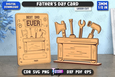 Father’s Day Card | Gift Idea | Greeting Card | Gift for Grandpa | CNC File SVG The T Store Design 