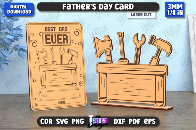 Father’s Day Card | Gift Idea | Greeting Card | Gift for Grandpa | CNC File SVG The T Store Design 