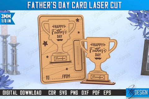 Father’s Day Card Laser Cut Bundle | Gift Idea | Greeting Card | Gift for Grandpa | CNC Files SVG Fly Design 