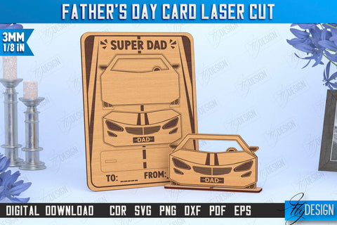 Father’s Day Card Laser Cut Bundle | Gift Idea | Greeting Card | Gift for Grandpa | CNC Files SVG Fly Design 