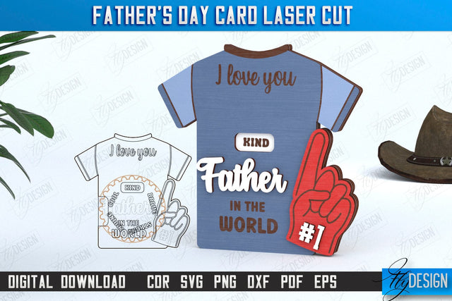 Father's Day Card Laser Cut | Greeting Card | Dad's Fan | Gift for Grandpa | CNC File SVG Fly Design 