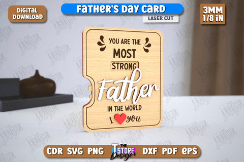 Father’s Day Cards Bundle | Gift Idea | Greeting Card | Gift for Grandpa | CNC File SVG The T Store Design 