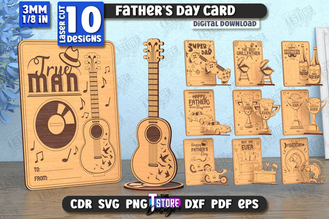 Father’s Day Cards Bundle | Gift Idea | Greeting Card | Gift for Grandpa | CNC Files SVG The T Store Design 