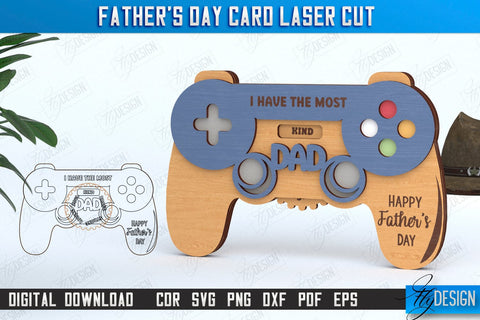 Father’s Day Cards Laser Cut Bundle | Gift Idea | Greeting Cards | Gift for Grandpa | CNC Files SVG Fly Design 