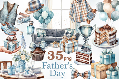 Fathers Day Clipart Bundle | Daddy Illustration Set SVG GlamArtZhanna 