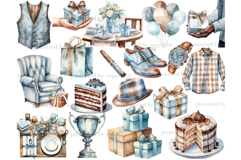 Fathers Day Clipart Bundle | Daddy Illustration Set SVG GlamArtZhanna 