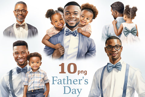 Fathers Day Clipart Set | Black Man Illustration SVG GlamArtZhanna 