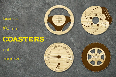 Fathers day coaster set svg, Gift for dad laser cut, Creative drink coasters SVG AnastasiyaArtDesign 