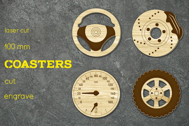 Fathers day coaster set svg, Gift for dad laser cut, Creative drink coasters SVG AnastasiyaArtDesign 