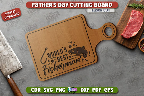 Father's Day Cutting Board Bundle | Decorative Cutting Board | Mini Cutting Board | CNC Files SVG The T Store Design 