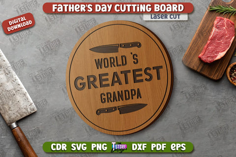 Father's Day Cutting Board Bundle | Decorative Cutting Board | Mini Cutting Board | CNC Files SVG The T Store Design 