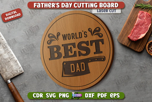 Father's Day Cutting Board | Decorative Cutting Board | Mini Cutting Board | CNC File SVG The T Store Design 