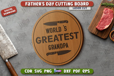 Father's Day Cutting Board | Decorative Cutting Board | Mini Cutting Board | CNC File SVG The T Store Design 