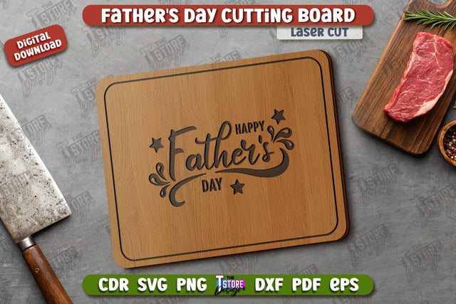 Father's Day Cutting Board | Decorative Cutting Board | Mini Cutting Board | CNC File SVG The T Store Design 