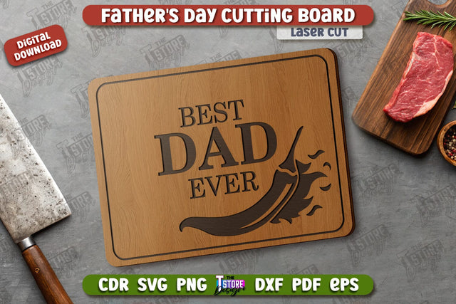 Father's Day Cutting Board | Decorative Cutting Board | Mini Cutting Board | CNC File SVG The T Store Design 