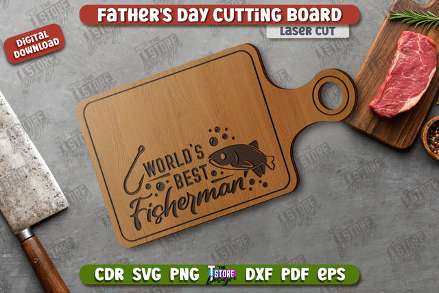 Father's Day Cutting Board | Decorative Cutting Board | Mini Cutting Board | CNC File SVG The T Store Design 