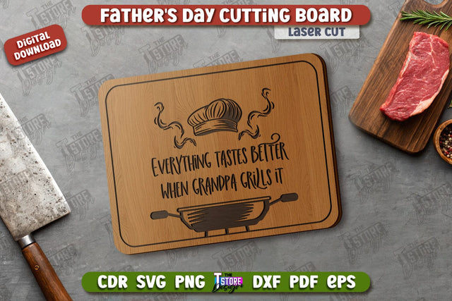 Father's Day Cutting Board | Decorative Cutting Board | Mini Cutting Board | CNC File SVG The T Store Design 