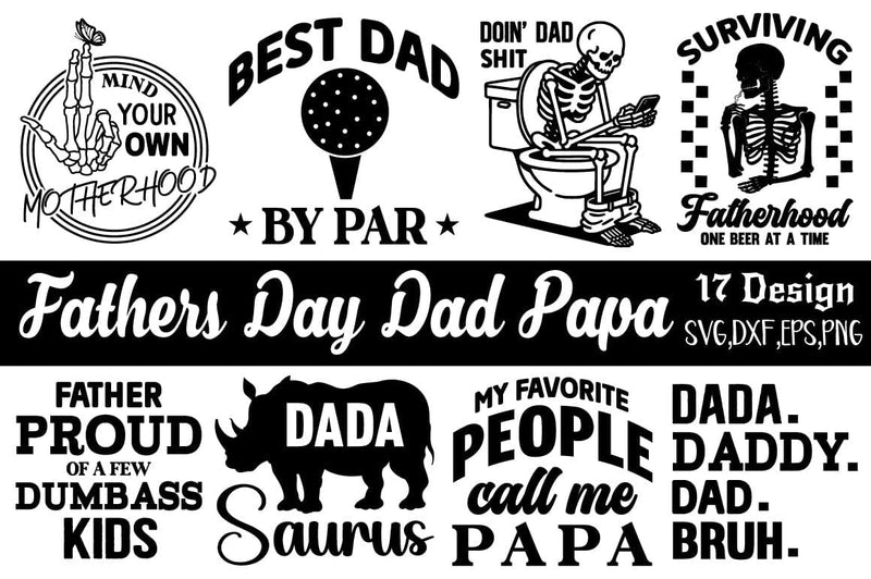 Fathers Day Dad Papa SVG Bundle SVG Angelina750 
