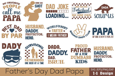 Fathers Day Dad Papa SVG Bundle SVG Angelina750 