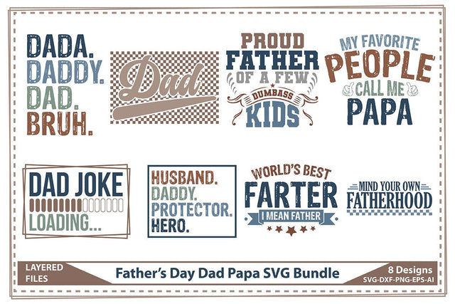 Father’s Day Dad Papa SVG Bundle SVG shah alam 