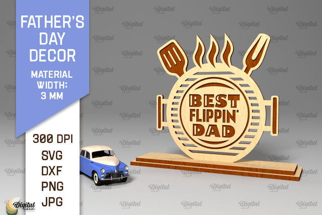 Father's Day Decor Laser Cut. Dad Day Wood Sign SVG SVG Evgenyia Guschina 