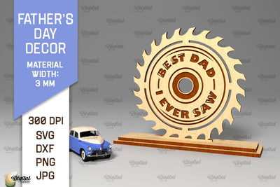 Father's Day Decor Laser Cut. Dad Day Wood Sign SVG SVG Evgenyia Guschina 