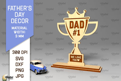 Father's Day Decor Laser Cut. Dad Day Wood Sign SVG SVG Evgenyia Guschina 