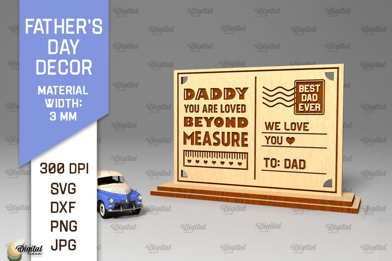 Father's Day Decor Laser Cut. Dad Day Wood Sign SVG SVG Evgenyia Guschina 