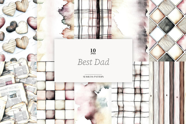 Fathers Day Digital Paper | Dad Seamless Patterns Digital Pattern GlamArtZhanna 