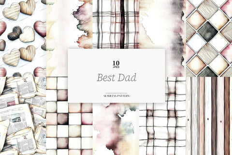 Fathers Day Digital Paper | Dad Seamless Patterns Digital Pattern GlamArtZhanna 
