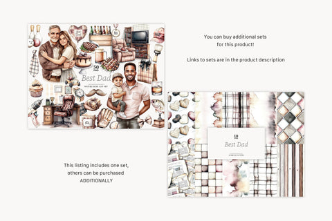 Fathers Day Digital Paper | Dad Seamless Patterns Digital Pattern GlamArtZhanna 