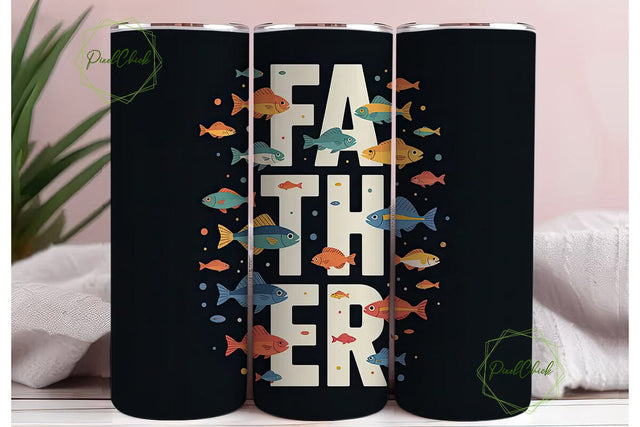 Father's Day Fishing Tumbler Wrap Sublimation PixelChick 