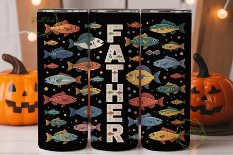 Father's Day Fishing Tumbler Wrap Sublimation PixelChick 