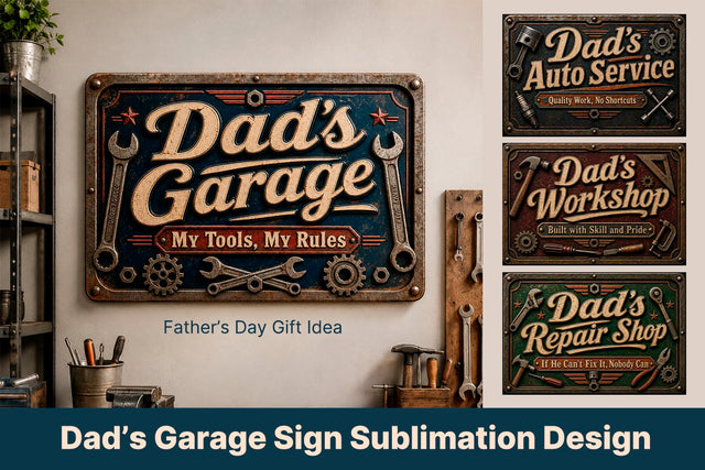 Fathers Day Garage Sign Bundle PNG Sublimation KMarinaDesign 