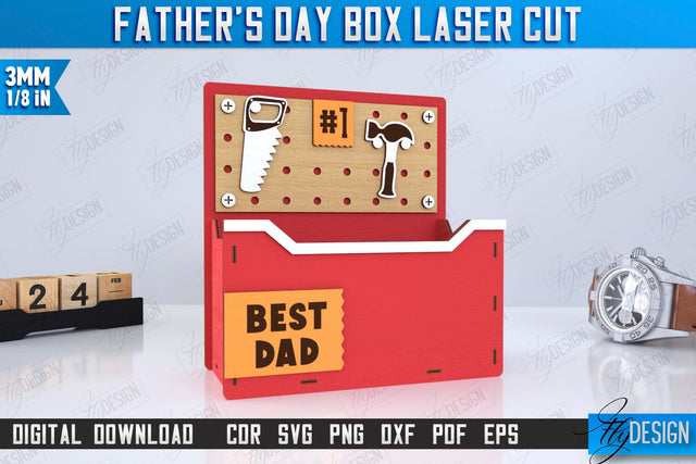 Father’s Day Gift Box | Wooden Gift Box | Storage Box | Gift Idea | CNC File SVG Fly Design 
