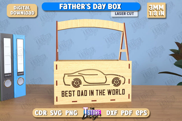 Father’s Day Gift Box | Wooden Gift Box | Storage Box | Gift Idea | CNC File SVG The T Store Design 