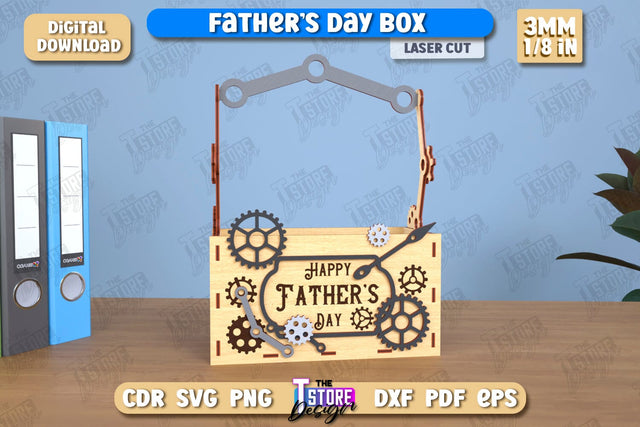Father’s Day Gift Box | Wooden Gift Box | Storage Box | Gift Idea | CNC File SVG The T Store Design 