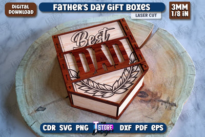 Father’s Day Gift Box | Wooden Gift Box | Storage Box | Gift Idea | CNC File SVG The T Store Design 