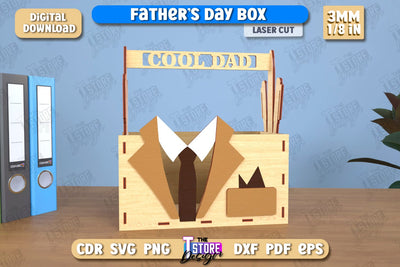 Father’s Day Gift Box | Wooden Gift Box | Storage Box | Gift Idea | CNC File SVG The T Store Design 