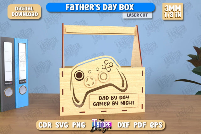 Father’s Day Gift Box | Wooden Gift Box | Storage Box | Gift Idea | CNC File SVG The T Store Design 