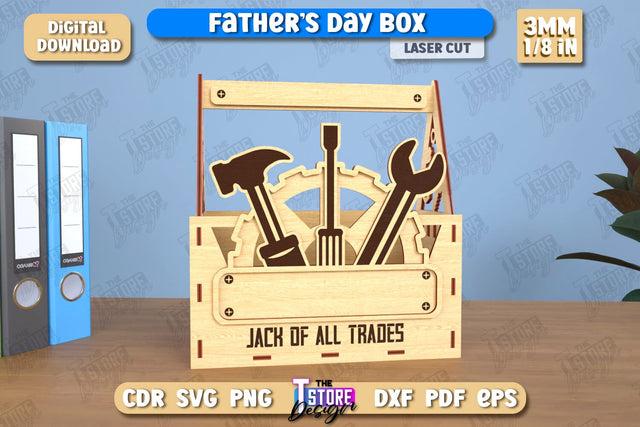Father’s Day Gift Box | Wooden Gift Box | Storage Box | Gift Idea | CNC File SVG The T Store Design 