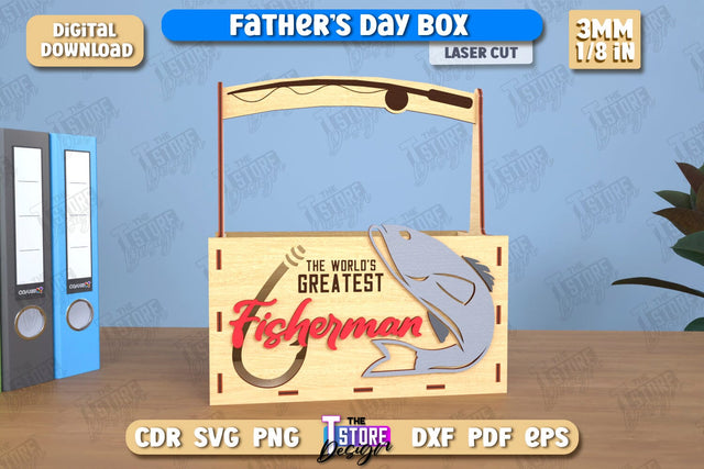 Father’s Day Gift Box | Wooden Gift Box | Storage Box | Gift Idea | CNC File SVG The T Store Design 