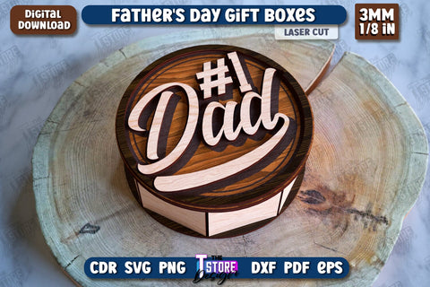Father’s Day Gift Boxes Bundle | Wooden Gift Box | Storage Box | Gift Idea | CNC Files SVG The T Store Design 