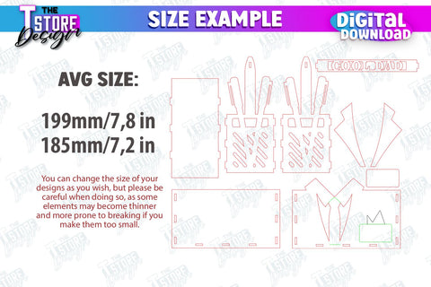 Father’s Day Gift Boxes Bundle | Wooden Gift Boxes | Storage Boxes | Gift Idea | CNC Fileы SVG The T Store Design 