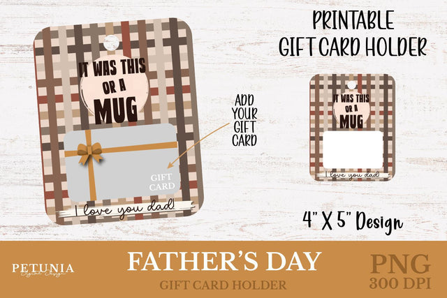 Father's Day Gift Card Holder | Father's Day PNG Sublimation Petunia Digital Design 